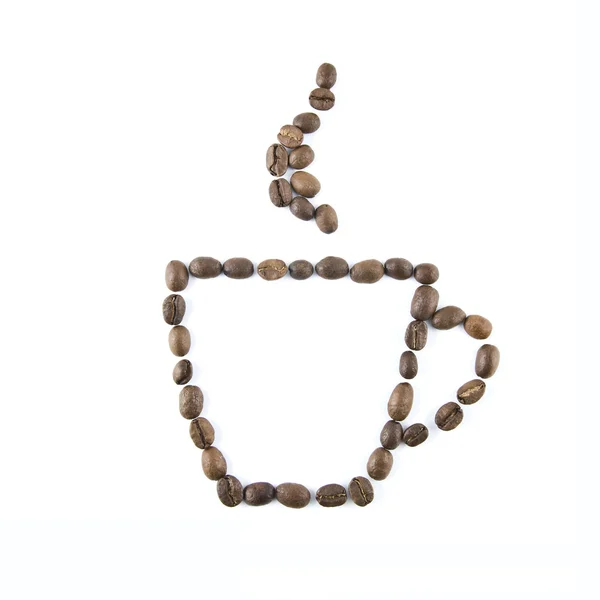 A szemes kávé csésze kávé — Stock Fotó