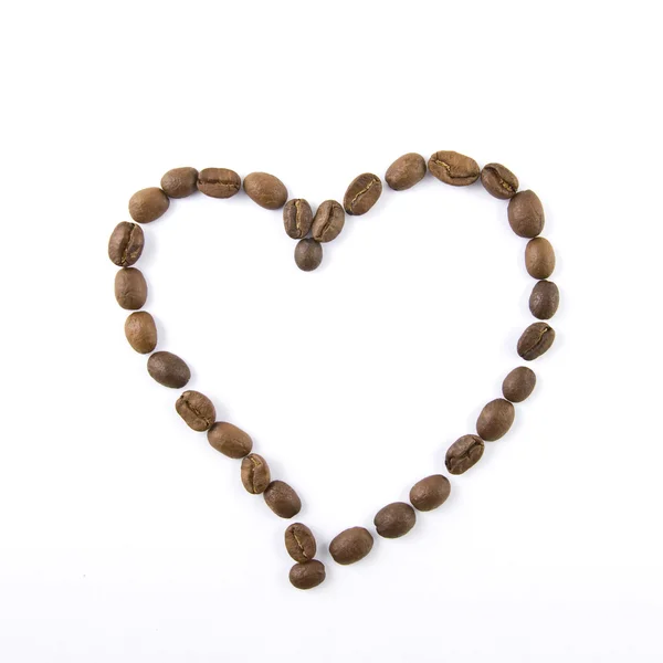Corazón de granos de café —  Fotos de Stock