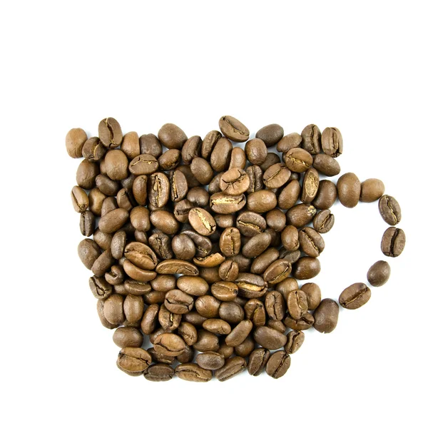 Φλιτζάνι καφέ από κόκκους καφέ — Φωτογραφία Αρχείου