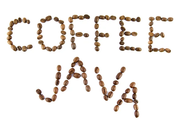 コーヒーと java の言葉 — ストック写真