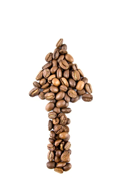 Стрела из кофейных зерен — стоковое фото