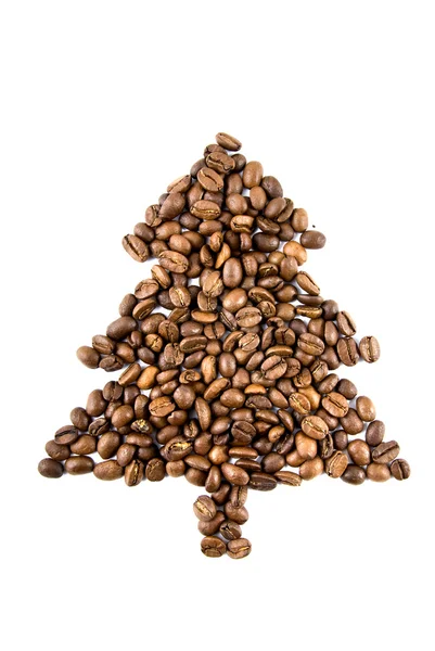 Fir-tree from coffee beans — Stock Photo, Image