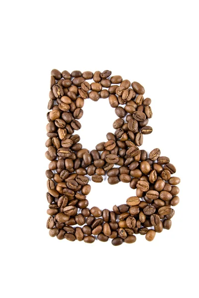 Coffee letter isolated on white — Stock Photo, Image