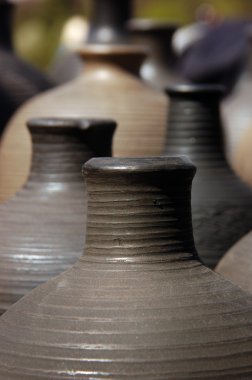 Hand made clay jugs clipart