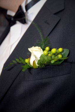 Wedding buttonhole with rose clipart