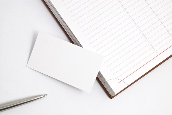 Empty business card with diary
