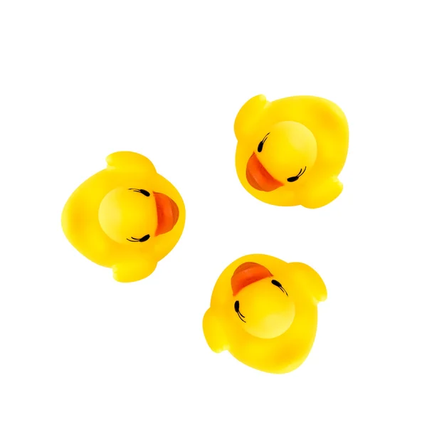 Žluté gumové kachny — Stock fotografie