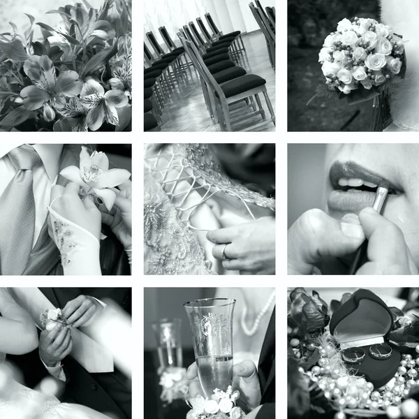 Black and white wedding photos — Stock Photo, Image
