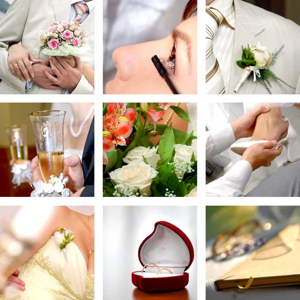 Колір набору весільних фотографій — стокове фото