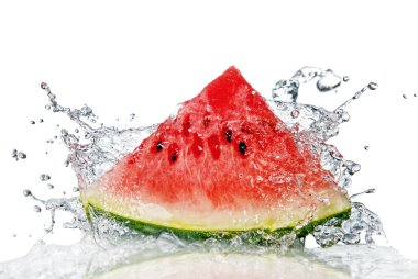 Watermelon and water splash clipart