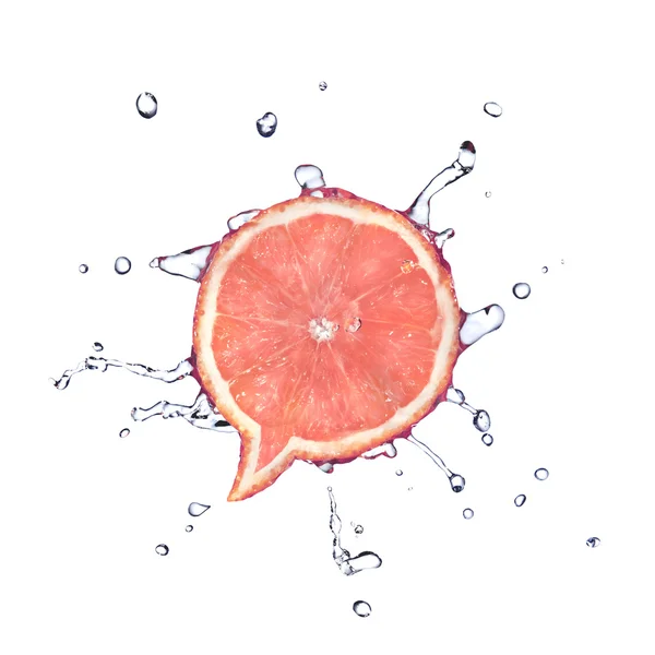 Grapefruit in shape of dialog box — Stock Photo, Image