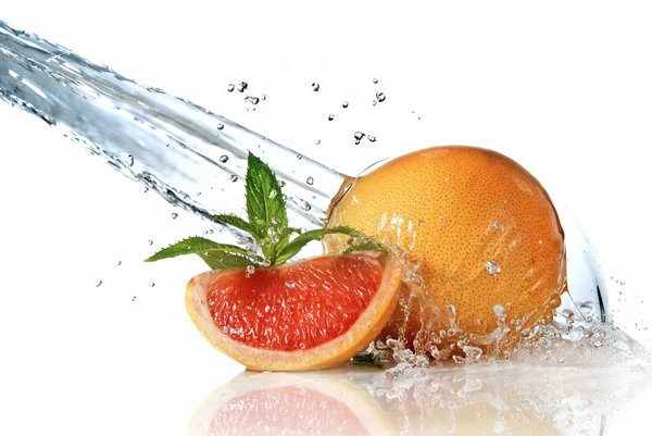 Víz-splash a grapefruit, menta — Stock Fotó