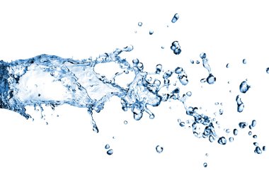 Water splash with bubbles isolated clipart