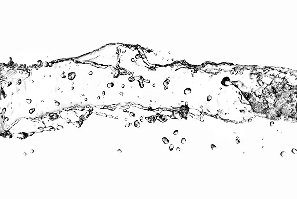 Salpicadura de agua con burbujas aisladas — Foto de Stock