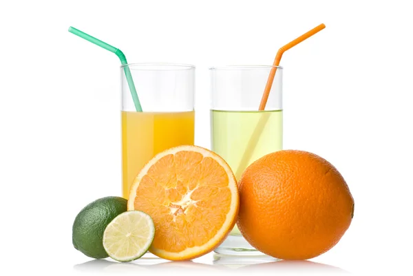 Zumo de lima y naranja con naranja — Foto de Stock