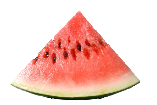 Röd vattenmelon slice isolerad på vit — Stockfoto