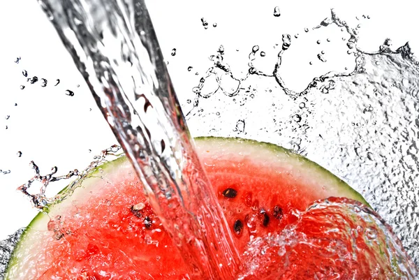 Semangka dan percikan air — Stok Foto