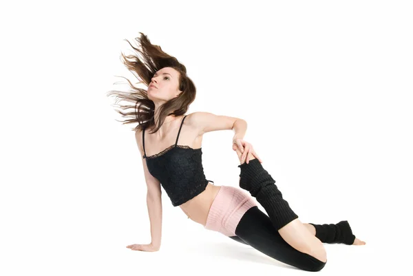 Позування молодої танцівниці ізольовані — стокове фото