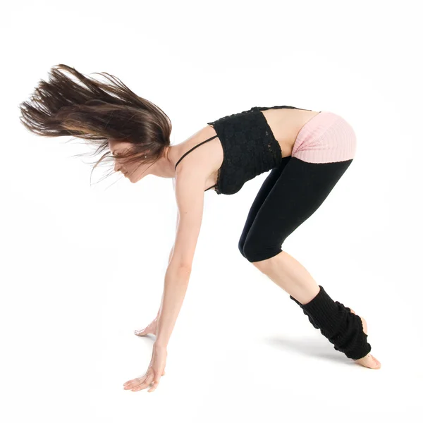 Posando joven bailarina aislada — Foto de Stock