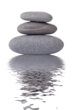 Spa stones with reflection isolated clipart