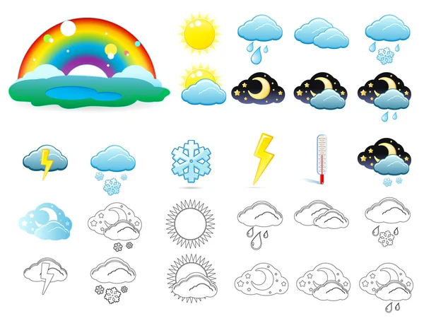stock vector Vector set of weather icons