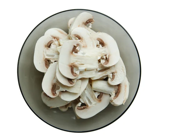 Slice of mushrooms in saucer — Stock Photo, Image