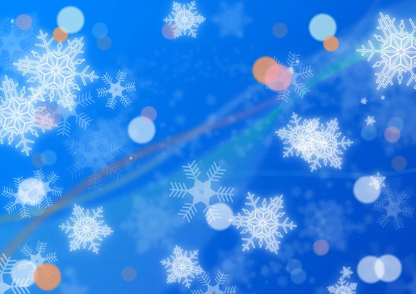 Snöflinga bakgrund i blått — Stockfoto