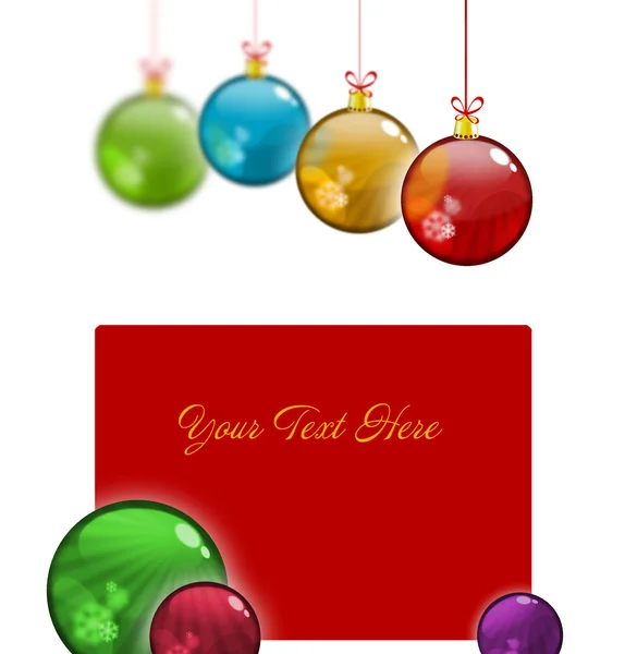 Bolas de Natal cartão postal — Fotografia de Stock