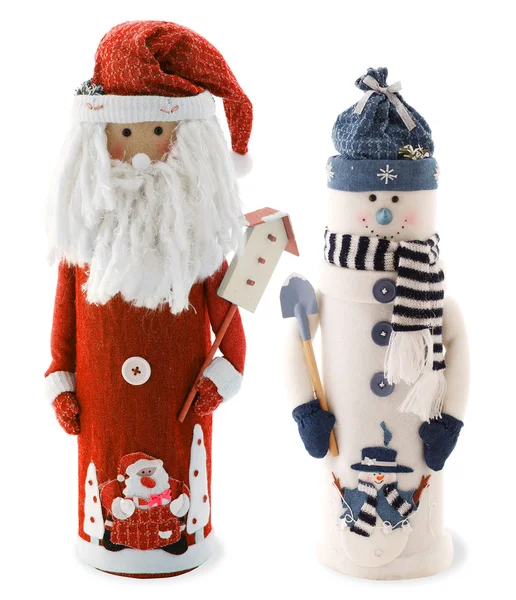 Snowman and santa — Stock Photo, Image