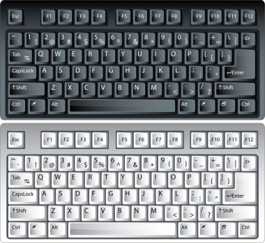 Black and white vector pc keyboard