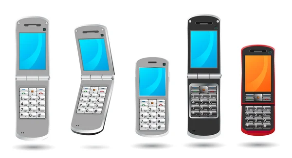 Satz moderner Mobiltelefone — Stockvektor