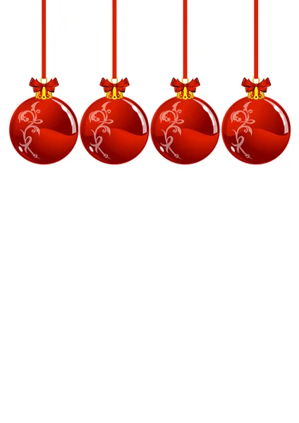 Červené vánoční koule pozadí — Stock fotografie