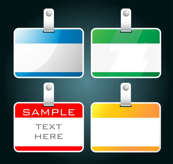 Conjunto de insignias en blanco de colores — Vector de stock