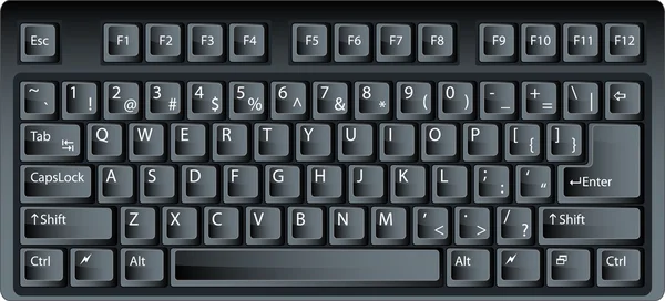 Чорна векторна клавіатура ПК — стоковий вектор