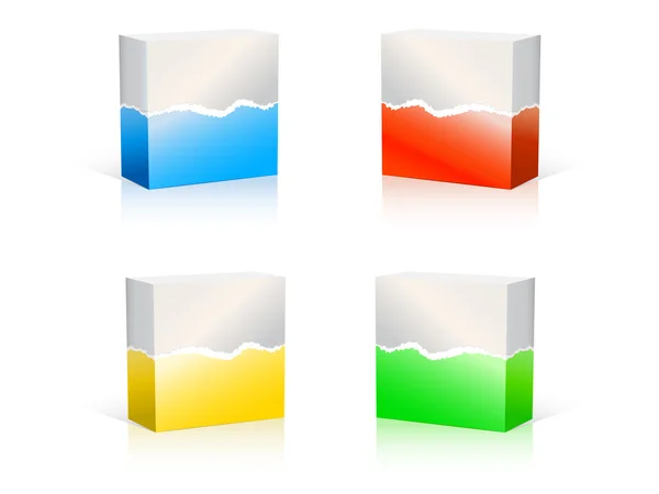 Set di scatola di colore parzialmente avvolto in pa — Vettoriale Stock