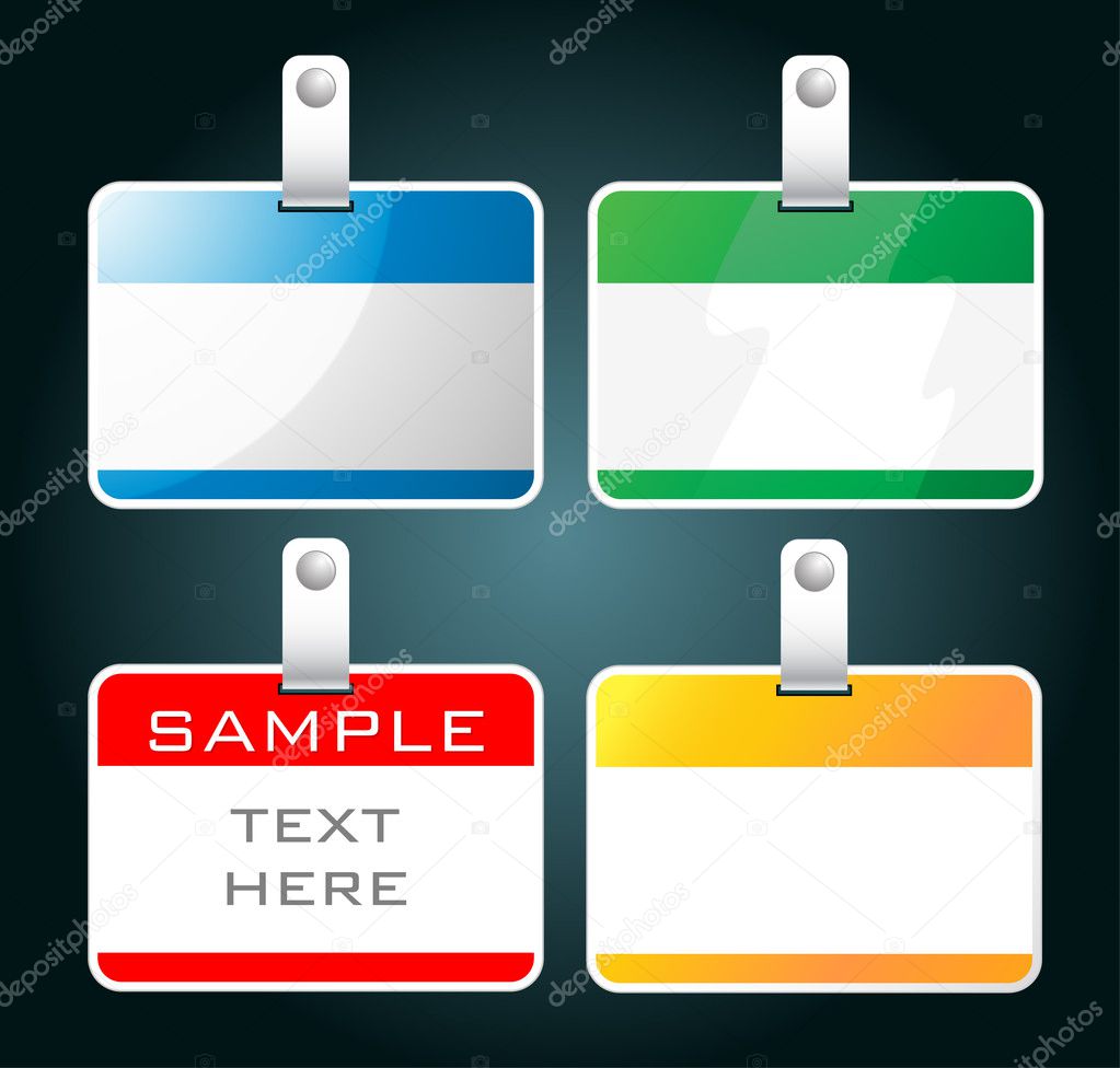 Set of colorful blank badges