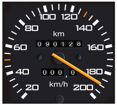 Vector detailed speedometer, easy for ed clipart