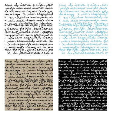 Set of seamless handwriting vector textu clipart