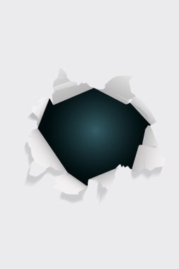 Vector dark hole on white paper clipart