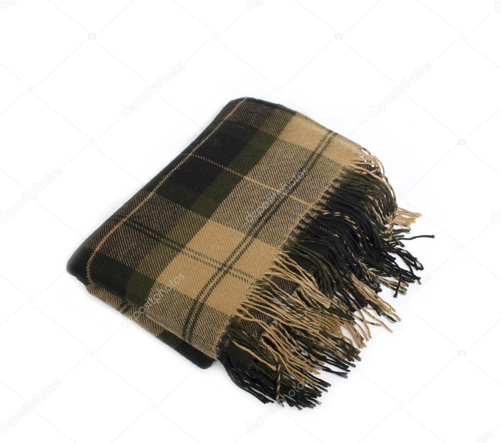 Soft and warm folded plaid, isolated