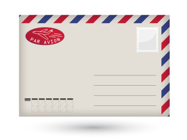 Detailed vector blank airmail envelope clipart