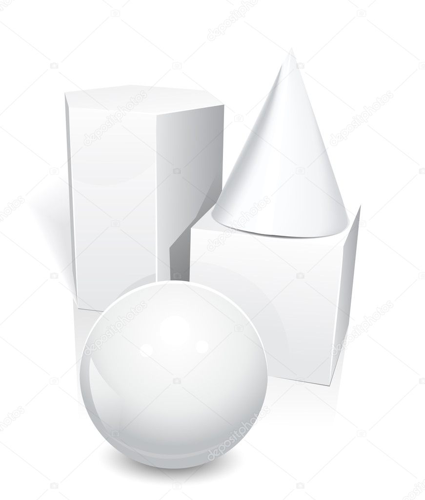 Isolated geometric objects. Vector illus