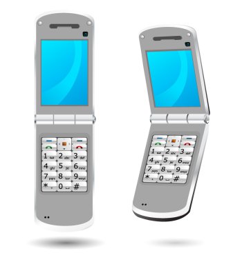 Modern cellular phone isolated clipart