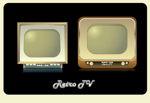 Paar van retro televisie — Stockvector
