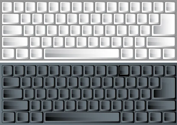 Black and white vector keyboards — Stock Vector