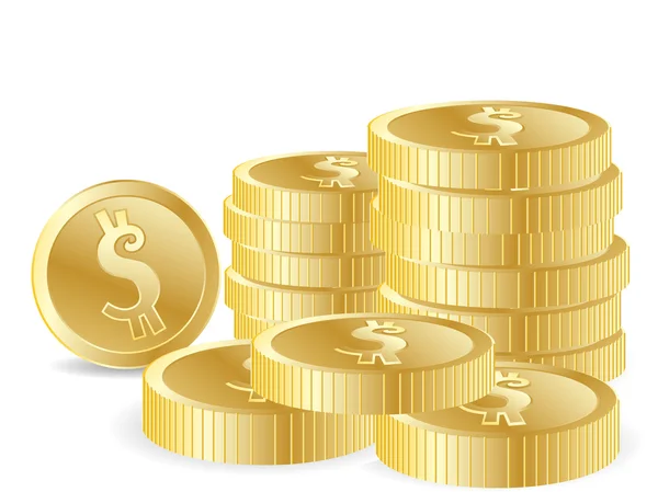 stock vector Golden coins vector isolated