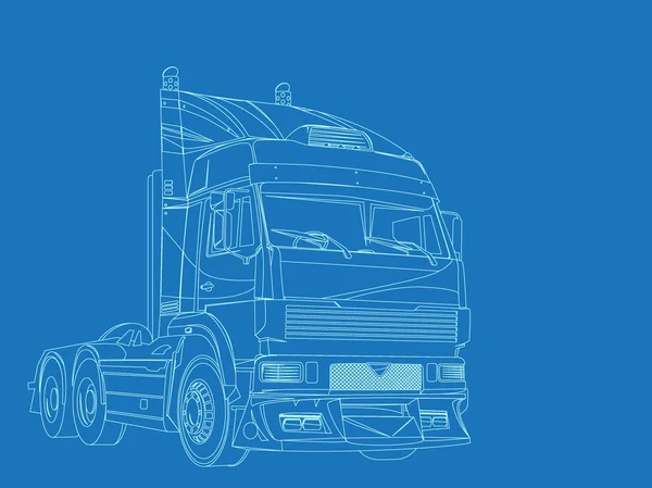 Modrý tisk super Truck — Stockový vektor