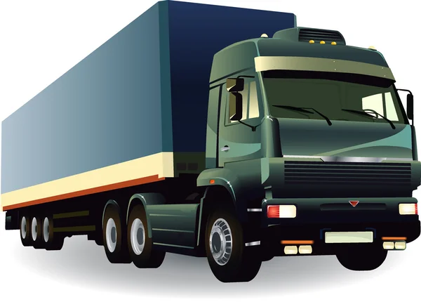 Grande detalhe caminhão de carga vetor 02 — Vetor de Stock