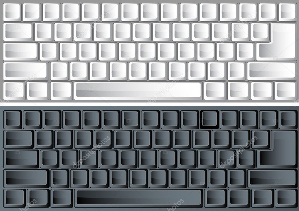Black and white vector keyboards