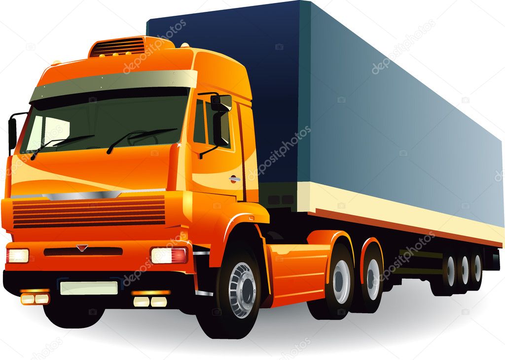 Great detail cargo truck vector 01